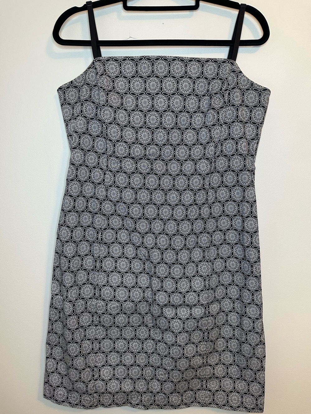 Vintage 90s The Limited Stretch Black White Geometric Slip Dress Size 14